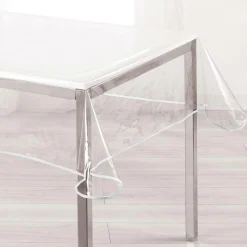 Nappe rectangulaire toile cirée transparente (140 x 240 cm) Garden Blanche