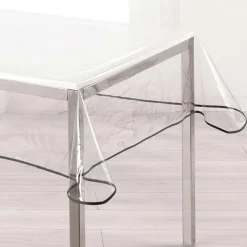 Nappe rectangulaire toile cirée transparente (140 x 240 cm) Garden Anthracite