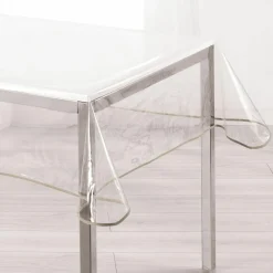 Nappe rectangulaire toile cirée transparente (140 x 240 cm) Garden Taupe