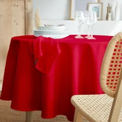 Nappe ronde anti tache (180 cm) Elise Rouge
