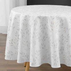 Nappe ronde anti tache (180 cm) Lonigold Blanche
