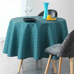 Nappe ronde anti tache (D180 cm) Artchic Bleue
