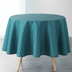Nappe ronde anti tache (D180 cm) Artchic Bleue