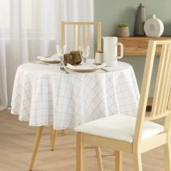 Nappe ronde coton (180 cm) Axel Blanche