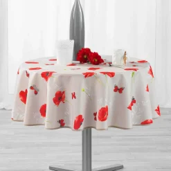Nappe ronde (D180 cm) Sweet Poppy Rouge
