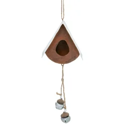 Nichoir de Noël à suspendre (H18 cm) Grelot Rouille