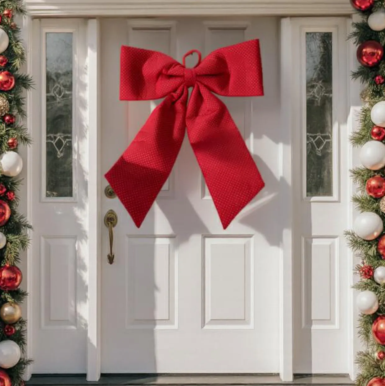 Noeud de Noël Géant (H80 cm) Velvet Rouge