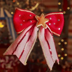 Noeud de Noël (H23 cm) Circus étoile Orange