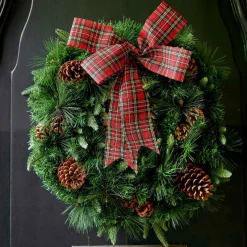 Nœud de Noël (H26 cm) à carreaux Rouge