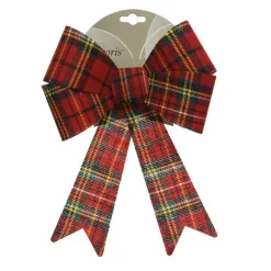 Nœud de Noël (H26 cm) à carreaux Rouge