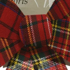 Nœud de Noël (H26 cm) à carreaux Rouge