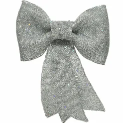 Nœud de Noël (H14 cm) Pailleté Izi Argent