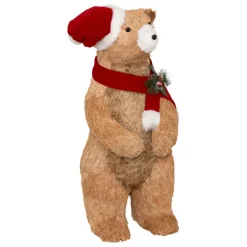 Ours décoratif en bois (H73 cm) Gulliver curieux Marron clair