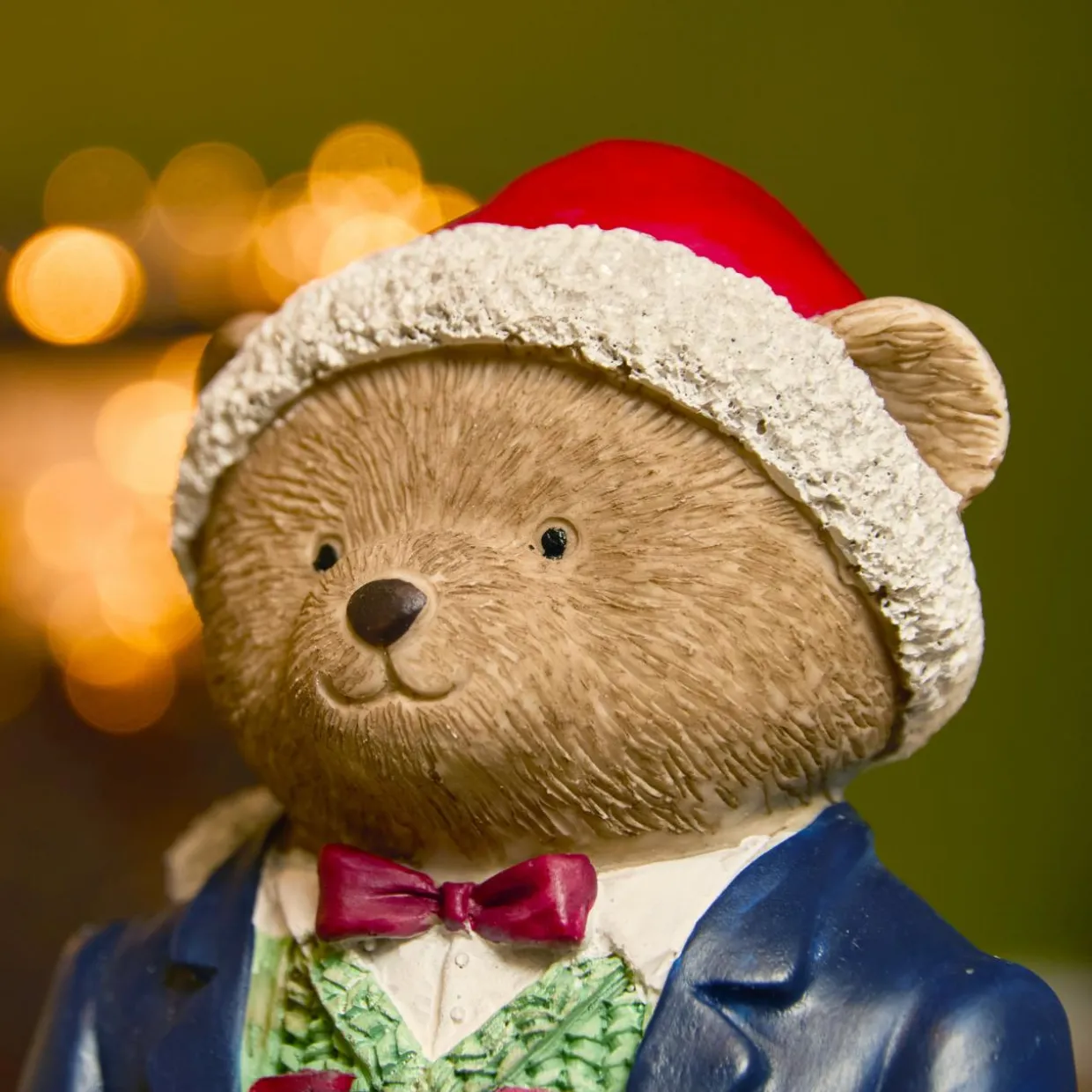 Ours de Noël décoratif (H16 cm) Léo et ses cadeaux Multicolore