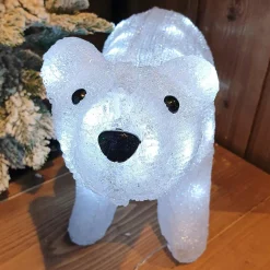 Ours lumineux solaire 40 LED (H24 cm) Titouan Blanc froid