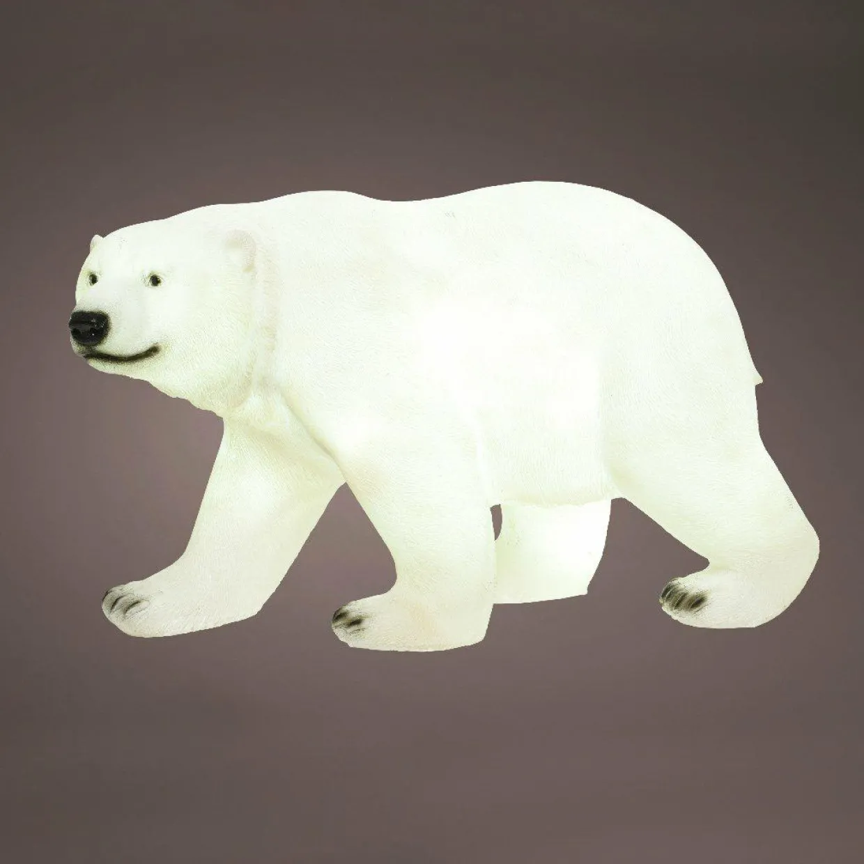 Ours polaire lumineux fibre de verre 8 LED (H35 cm) Viken Blanc froid