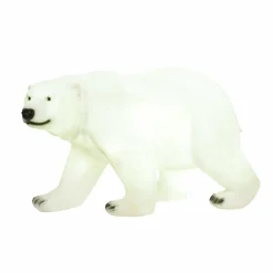 Ours polaire lumineux fibre de verre 8 LED (H35 cm) Viken Blanc froid
