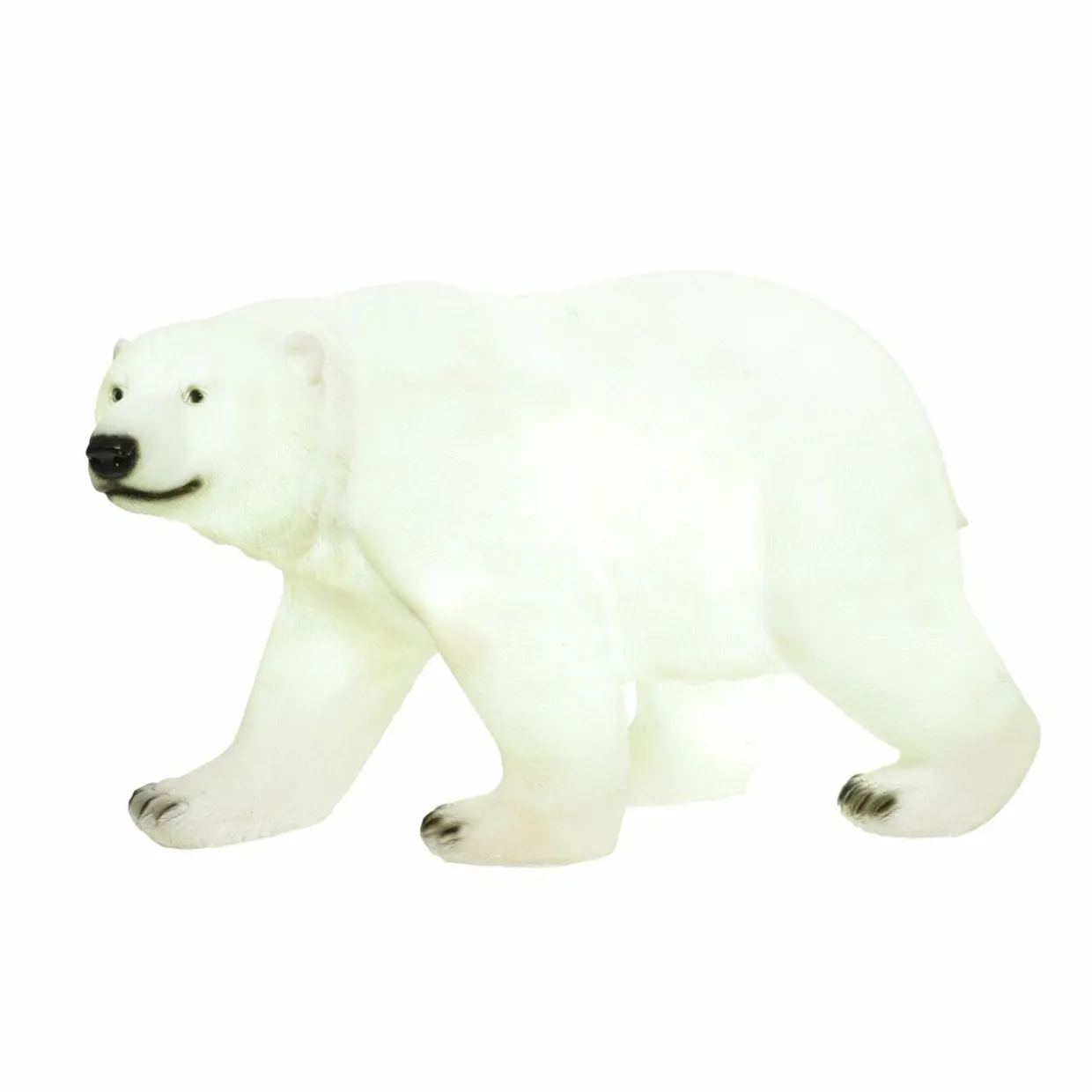 Ours polaire lumineux fibre de verre 8 LED (H35 cm) Viken Blanc froid