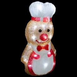 Pain d'épices lumineux solaire 25 LED (H28 cm) Petit cuistot Blanc froid