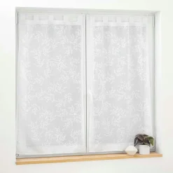 Paire de voilages à passants (60 x 120 cm) Karla Blanc