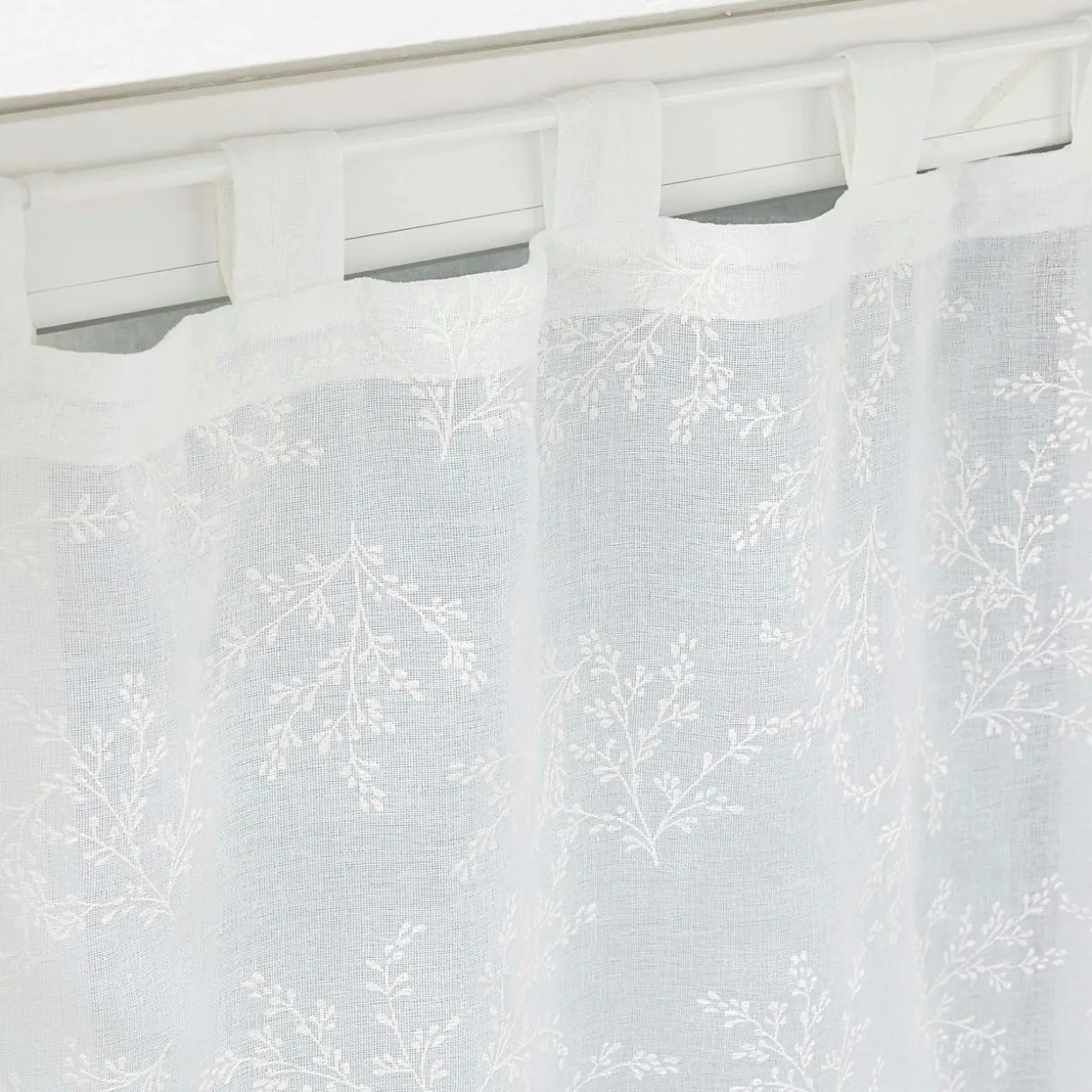Paire de voilages à passants (60 x 120 cm) Karla Blanc