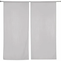 Paire de voilages (60 x 140 cm) Etamine givrée Gris clair