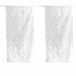 Paire de voilages brodés passe-tringle (60 x 90 cm) Galet Gris