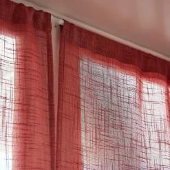 Paire de voilages passe-tringle effet lin (60 x 160 cm) Robin Terracotta