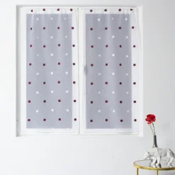 Paire de voilages passe-tringle (60 x 160 cm) Pointia Bordeaux