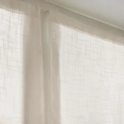 Paire de voilages passe-tringle effet lin (60 x 90 cm) Robin Beige