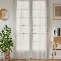 Paire de voilages passe-tringle effet lin (70 x 200 cm) Robin Beige