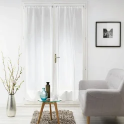 Paire de voilages passe-tringle (70 x 200 cm) Milza Blanc