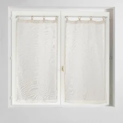 Paire de voilages tissés œillets bois (60 x 120 cm) Minalisa Beige