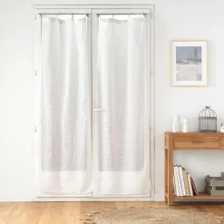 Paire de voilages tissés œillets bois (70 x 200 cm) Minalisa Blanc