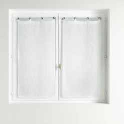 Paire de voilages tissés oeillets (60 x 120 cm) Davina Blanc