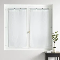 Paire de voilages tissés oeillets (60 x 160 cm) Davina Blanc