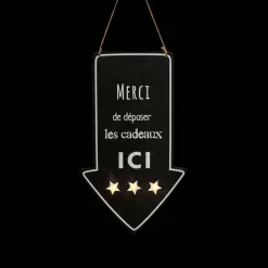 Pancarte lumineuse à piles (H40 cm) Dépôt de cadeaux Blanc chaud