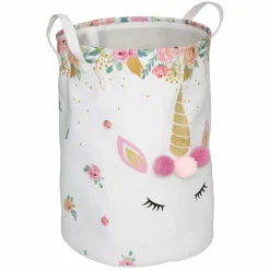 Panier à jouets enfant (35 x 50 cm) Licorne Rose