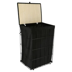 Panier à linge pliable (H60 cm) Industriel Noir