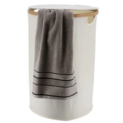 Panier à linge rond et pliable (H60 cm) Purebamboo Ecru