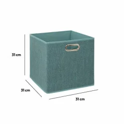 Panier de rangement (31 x 31 cm) Helena Bleu pétrole chiné