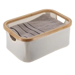 Panier de rangement pliable (L38 x H16 cm) Purebamboo Ecru