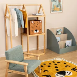 Panier de rangement pliant velours enfant (29 x 29 cm) Léo Marron