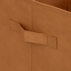 Panier de rangement pliant velours enfant (29 x 29 cm) Léo Marron