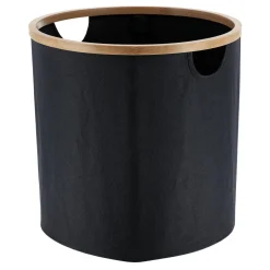 Panier de rangement rond et pliable Purebamboo Noir