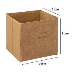 Panier de rangement toile de jute (31 x 31 cm) Mix Beige