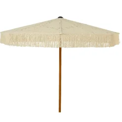 Parasol de jardin rond à franges (D2 m) Isy Dentelle Beige