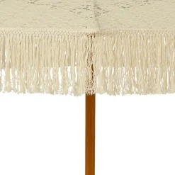 Parasol de jardin rond à franges (D2 m) Isy Dentelle Beige