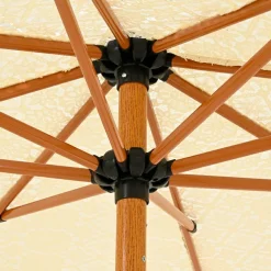 Parasol de jardin rond à franges (D2 m) Isy Dentelle Beige