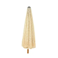 Parasol de jardin rond à franges (D2 m) Isy Dentelle Beige